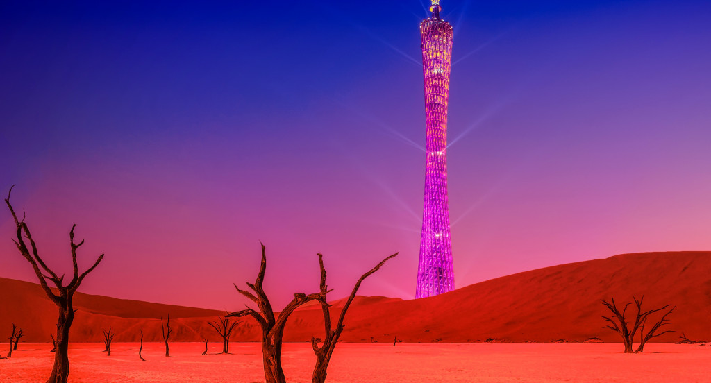 Wieża widziana z pustyni