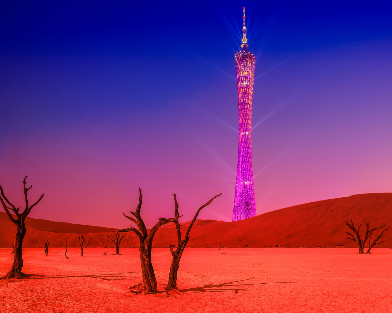 Wieża widziana z pustyni