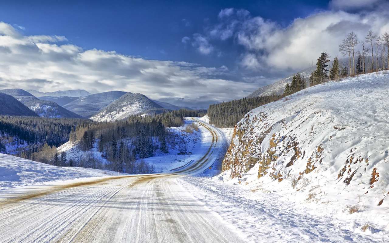 Zimą droga w góry