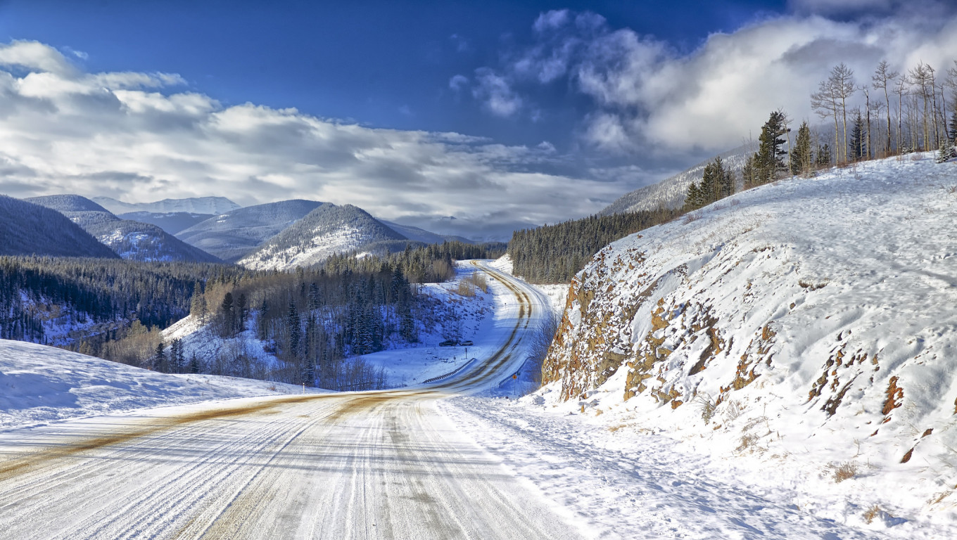 Zimą droga w góry