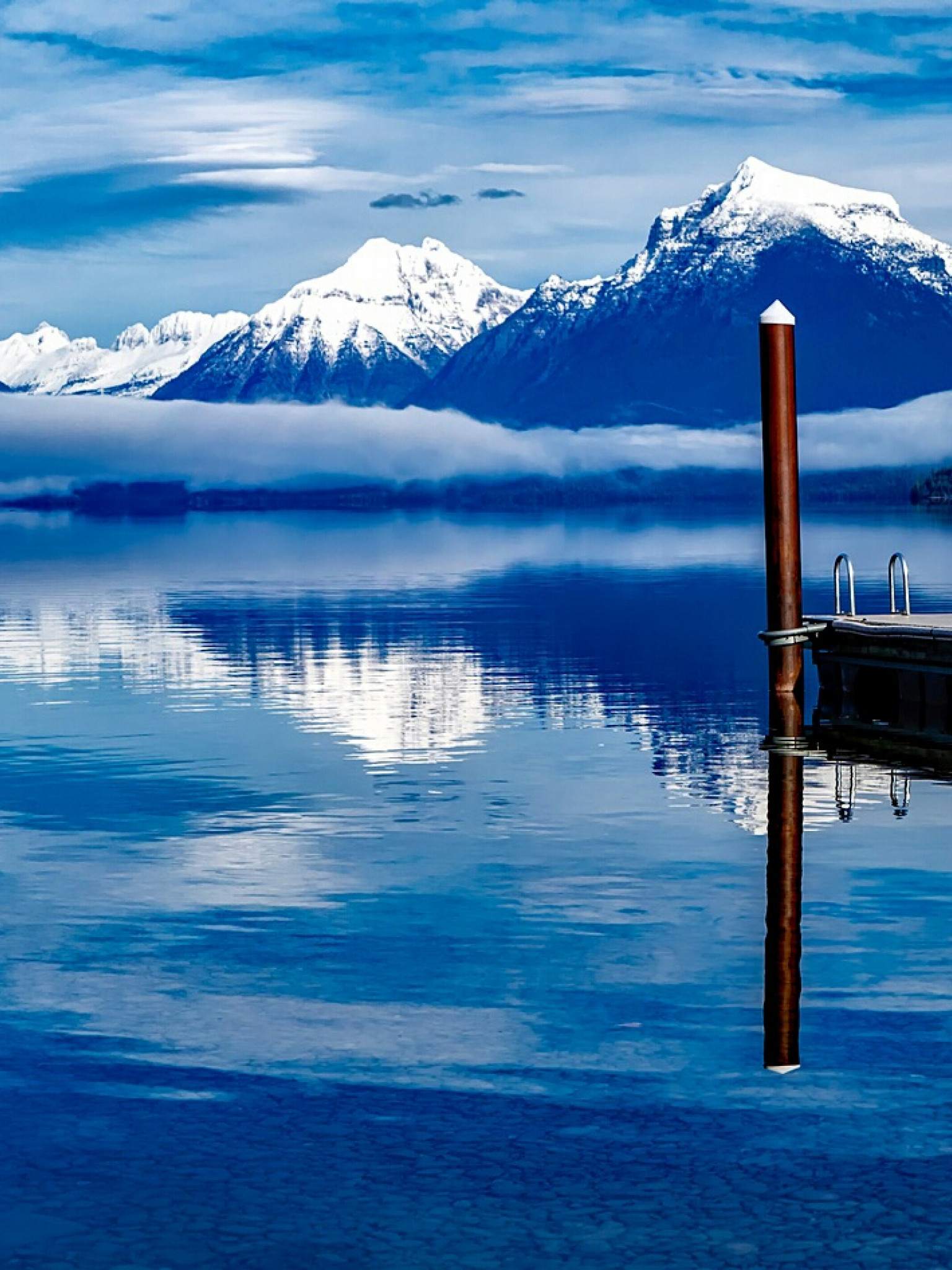 Panorama na jezioro McDonald i piękne góry