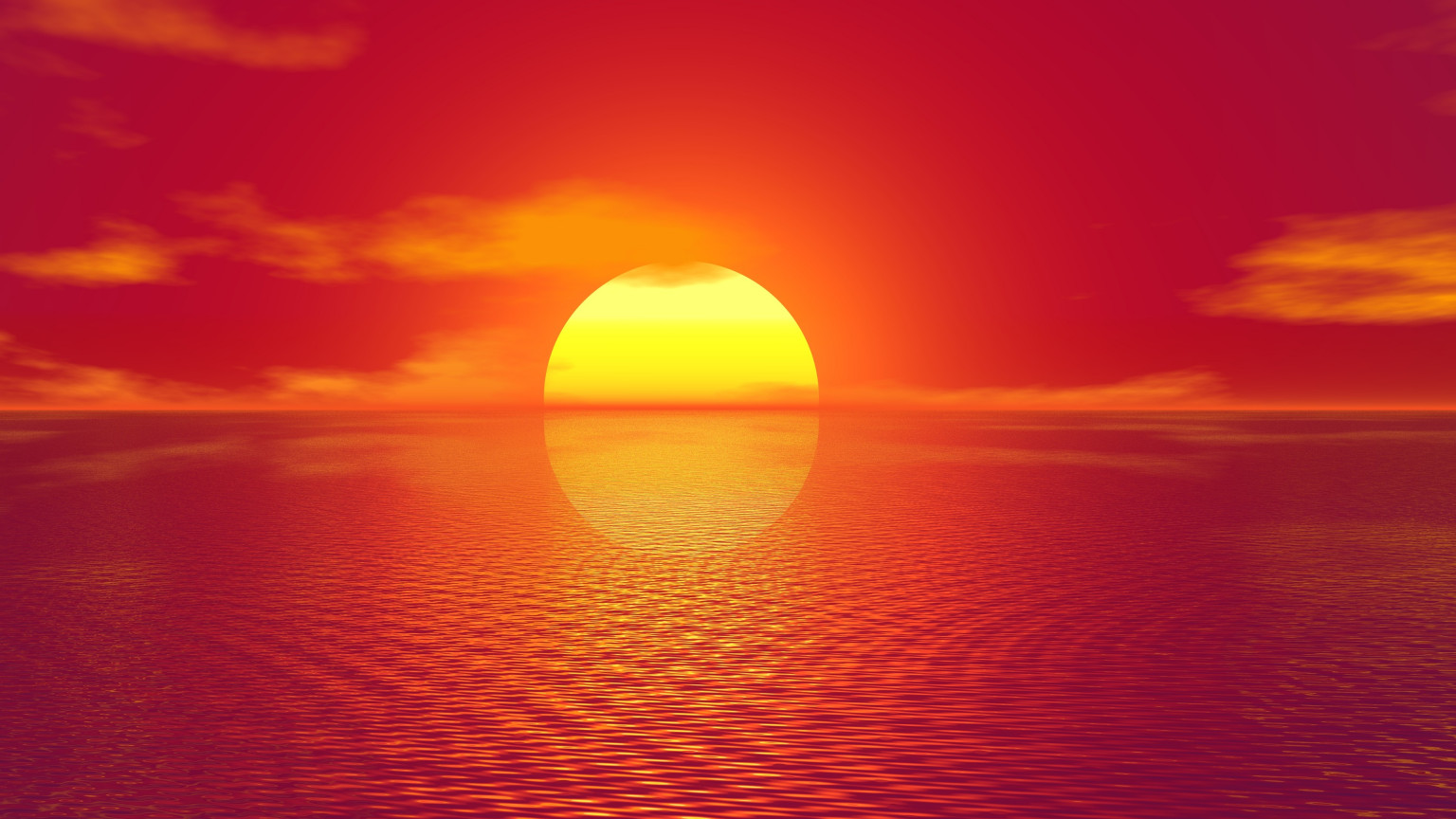 Zachód słońca, Ocean