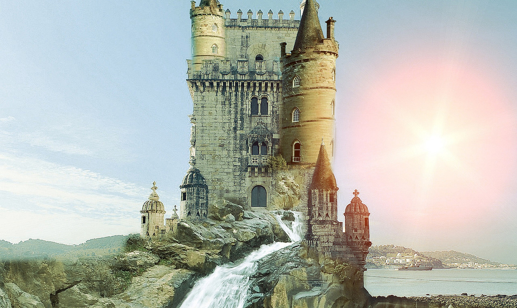 Zamek, Wodospad, Fantasy