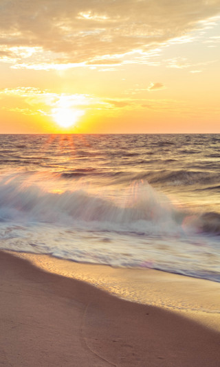 Niebo, Plaża, Zachód słońca, Ocean