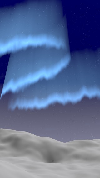 Małe igloo w śniegu pod Aurora Borealis