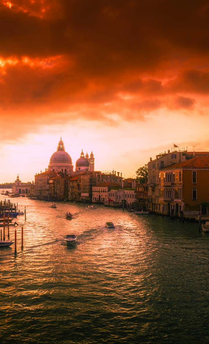 Wenecja, Miasto na północy Włoch, Zachód słońca