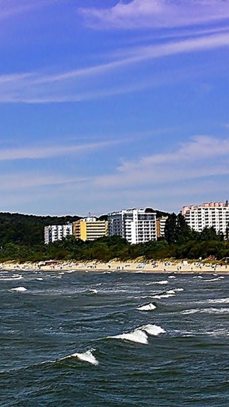 Plaża i hotele w Międzyzdrojach