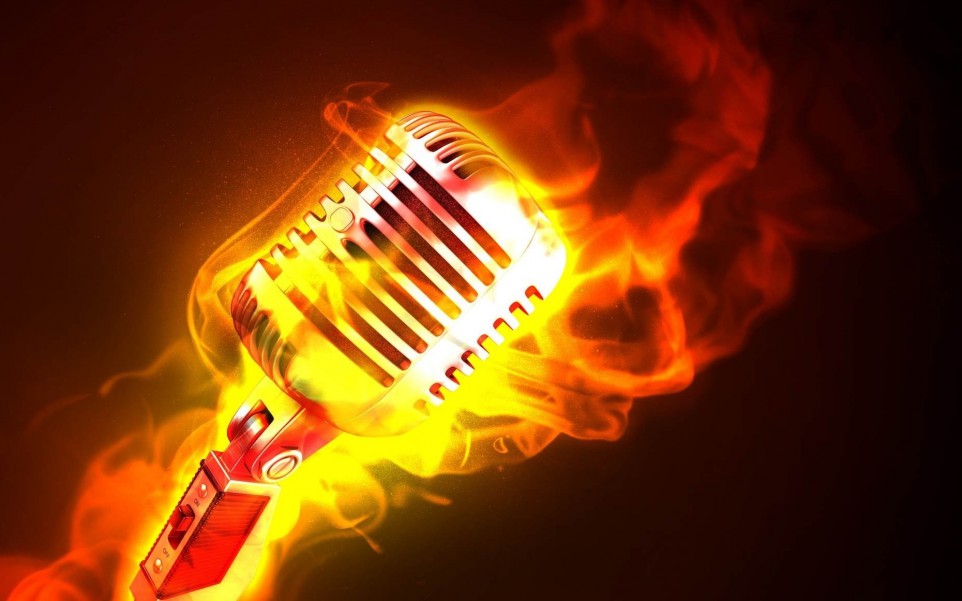 ogień mikrofon