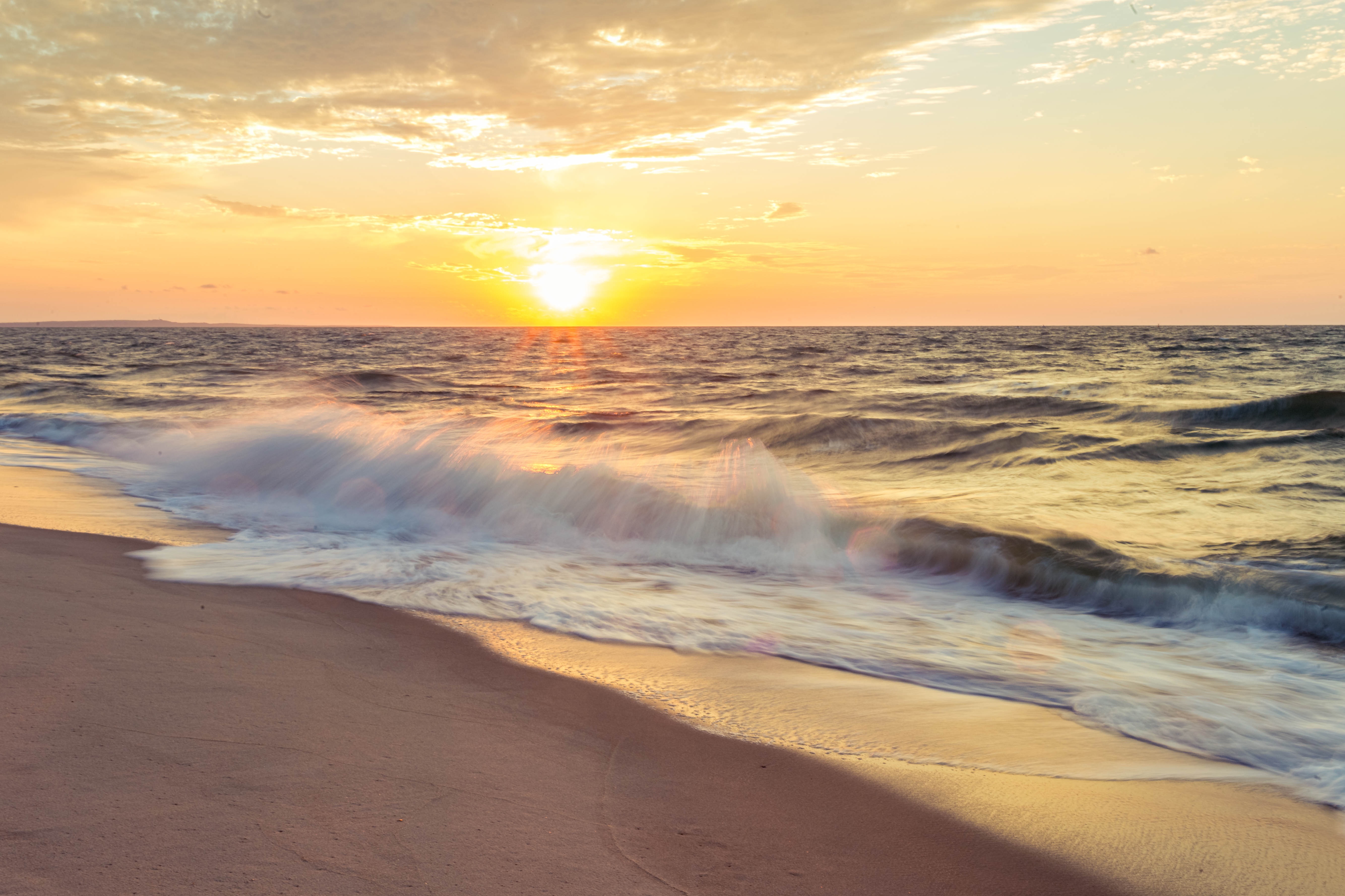 Niebo, Plaża, Zachód słońca, Ocean