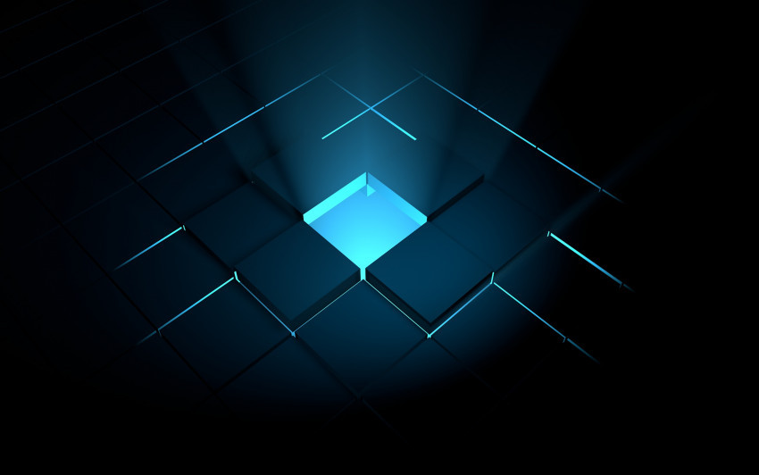 Tapeta 3D Light Blue Cubes