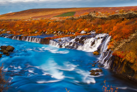 Tapeta Islandia, Krajobraz sceniczny, Wodospady, Rzeka