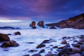 Tapeta Kalifornia, ocean, skały i plaża