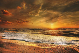 Tapeta Zachód słońca, Morze